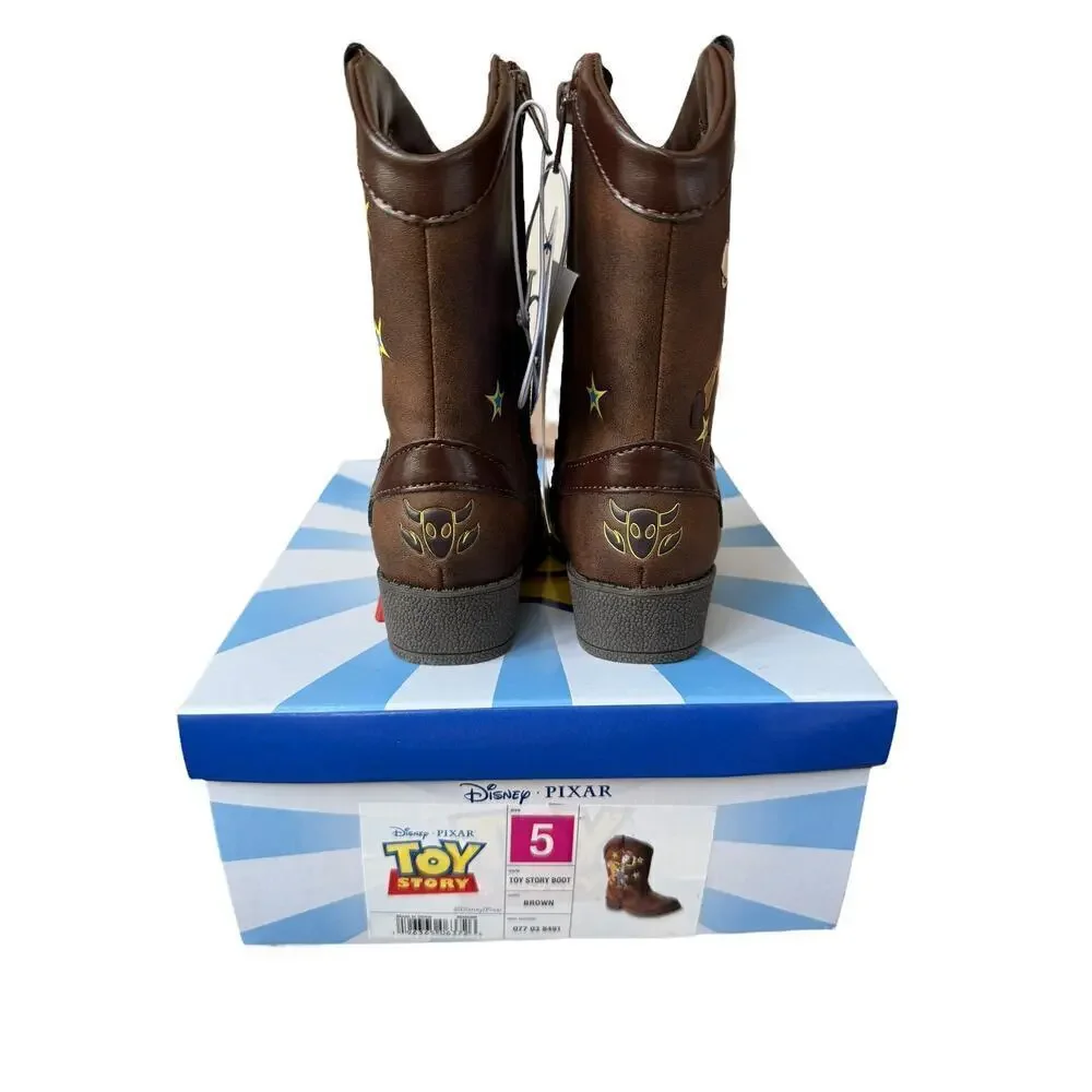 Disney Pixar Kids Brown Toy Story Kids Cowboy Western Boots Size 5